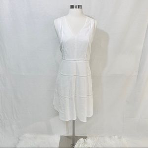 Theory White linen sleeveless knee length dress 4